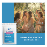 FLYGiene Female Hygiene Wipes - pH-Balanced Cleansing Wipes with Chamomile & Aloe - Travel-Friendly, Individually Wrapped for Freshness & Intimate Care (10-Count)