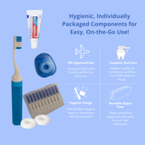 FLYGiene Travel Dental Hygiene Kit – Portable Toothbrush, Toothpaste, Floss & Interdental Picks for On-the-Go Oral Care – Fresh Breath & Clean Teeth Anytime, Anywhere