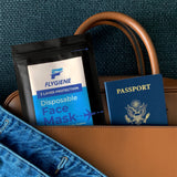 Travel Face Mask | Disposable | 5 Count (1 Pack of 5) | Black