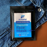 Travel Face Mask | Disposable | 10 Count (2 Packs of 5) | Black