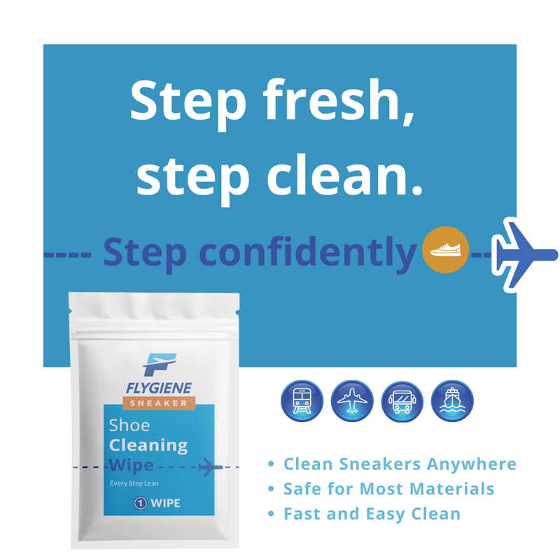 FLYGiene Sneaker Cleaning Wipes – Pack of 10 Individually Wrapped Shoe Wipes for Quick & Easy Stain Removal