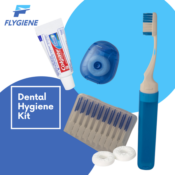 Dental Hygiene Kit, Portable Toothbrush, Toothpaste, Floss, Interdental Picks, Mints