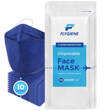 Travel Size Disposable Face Mask | KF94 - 4 Layers - 10 Count Navy Blue